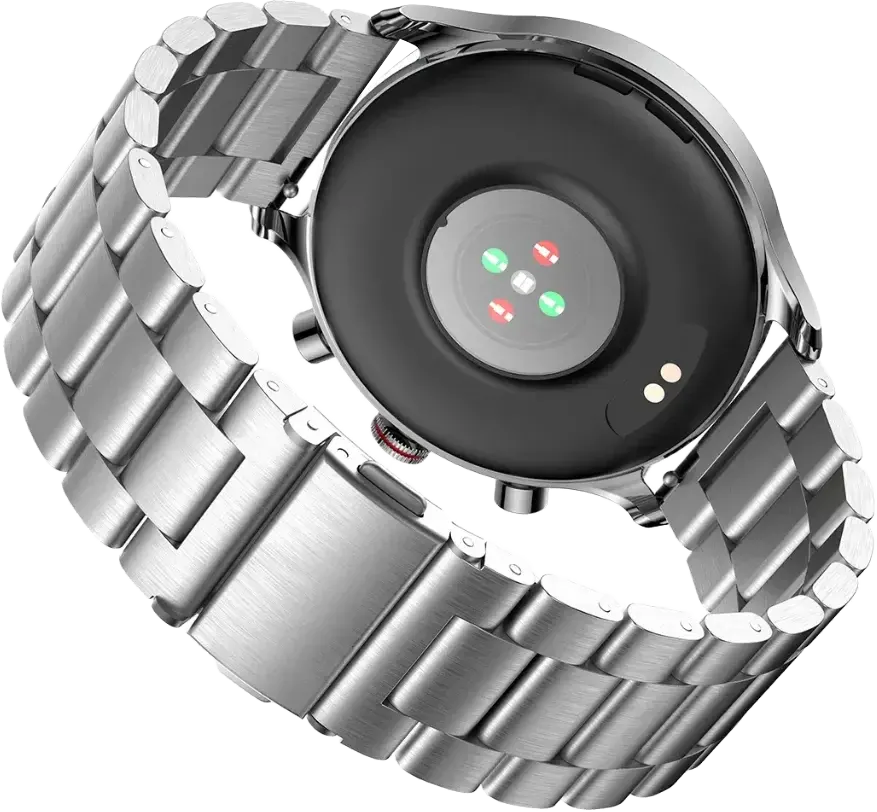 Riversong Motive 9 Max Smart Watch, 1.43 in AMOLED Display, Water Resistant, Stainless Strap, Silver, SW903