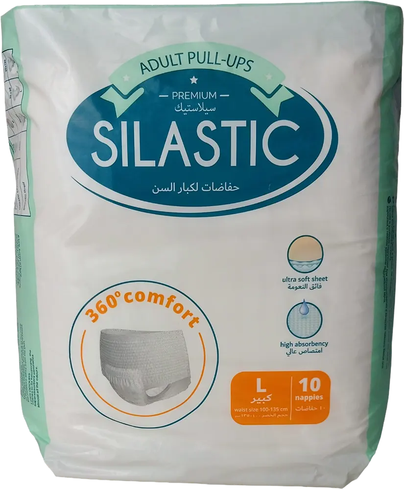 Silastic Shorts Adult Diapers, Large Size 100-135 cm, 10 Pack
