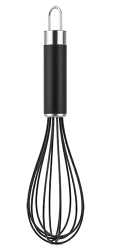 Silicone Egg Beater, Black Handle, 10 Inches
