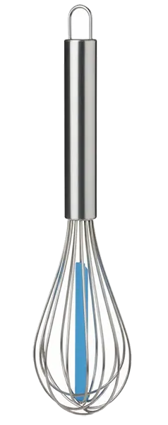 10-inch Egg Beater, Stainless Steel And Silicone, Blue