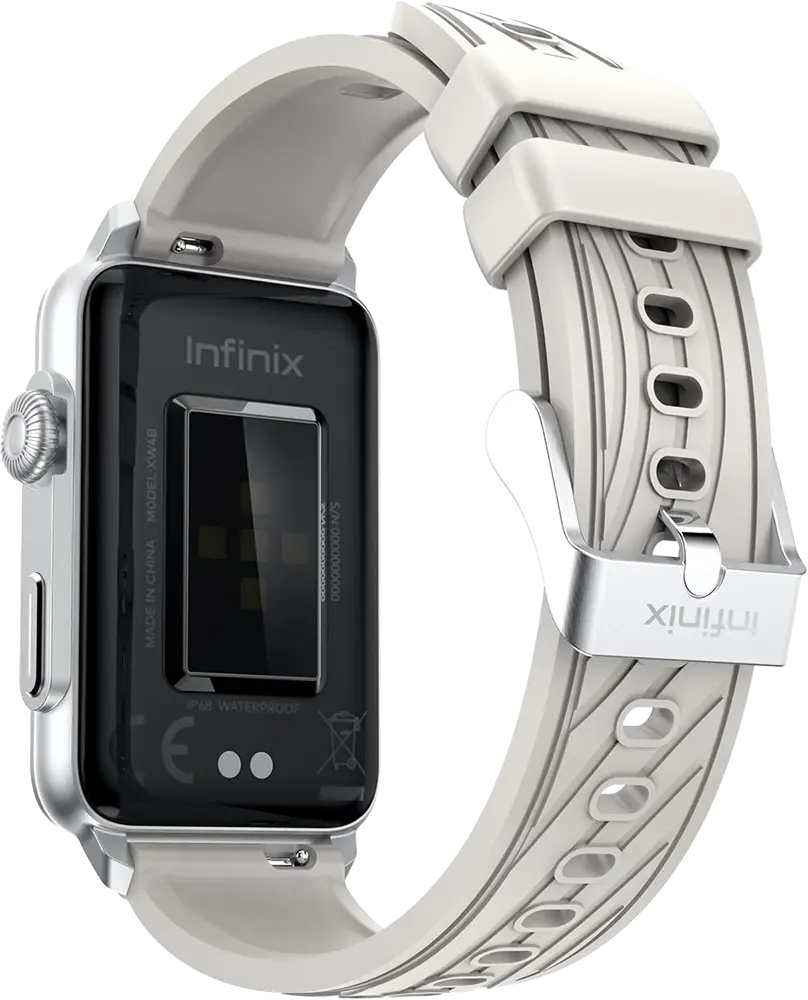 ساعة يد انفينيكس اكس باند ، شاشة تعمل باللمس 1.57 بوصة ، مقاومة للماء، سوار سيليكون،، بطارية 230 مللي امبير، فضي، XW4B