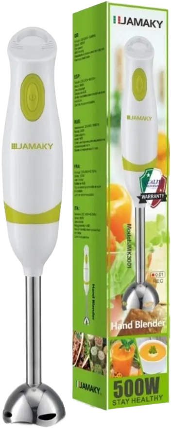 هاند بلندر جماكي، 500 وات، سرعة واحدة، استانلس، أبيض، JMK 3001