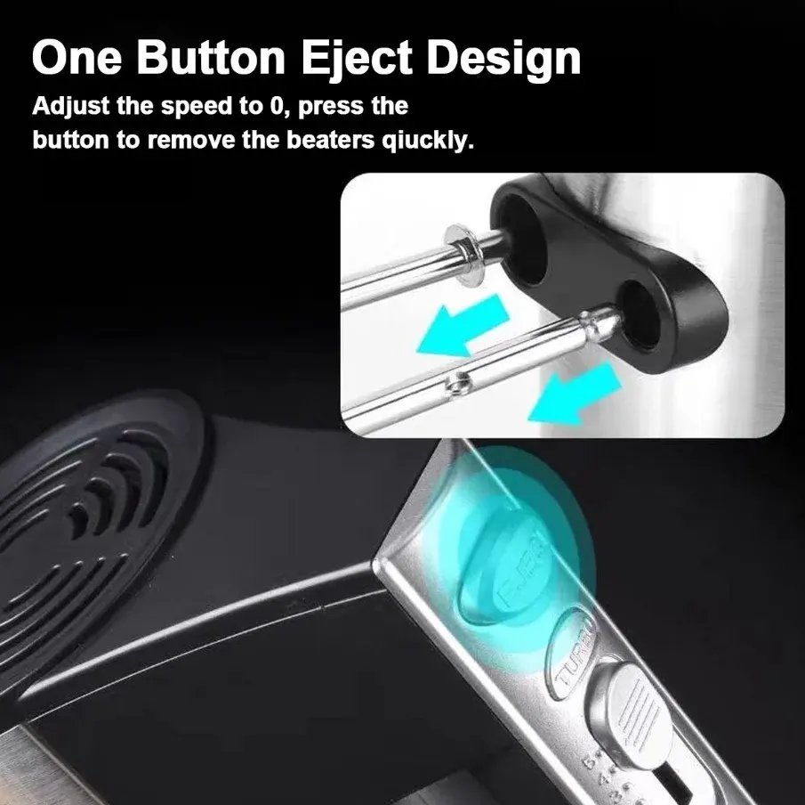 مضرب بيض كهربائي جماكي، 500 وات، 5 سرعات، استانلس، أسود، JMK6006