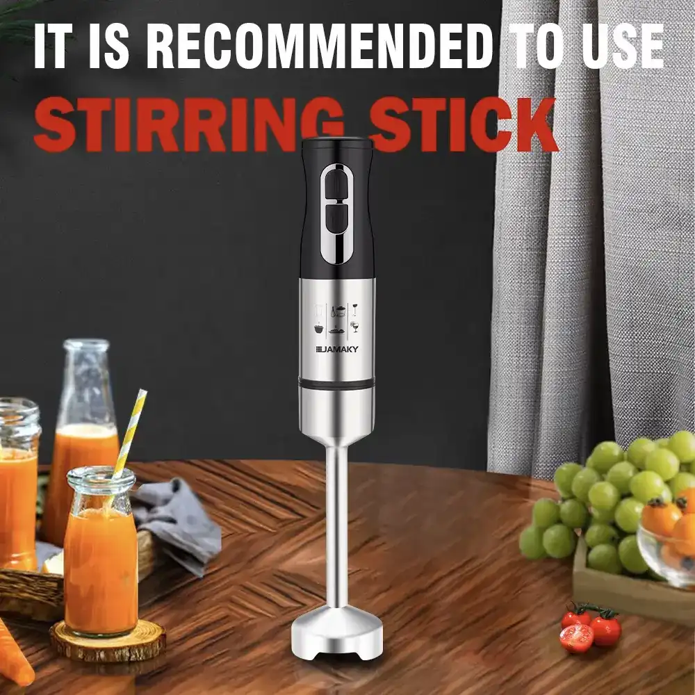 هاند بلندر جماكي، 2000 وات، سرعتان، شفرتان ستانلس، أسود * فضي، JMK3007