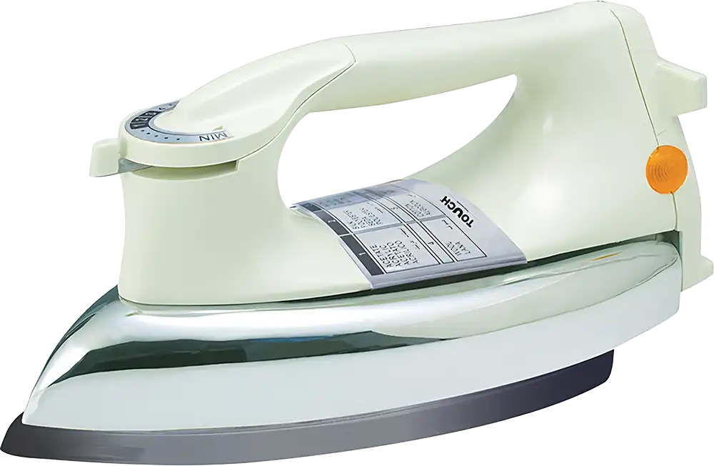 مكواة جافة تاتش الزنوكي، 1000 وات، قاعدة تيفلون مقاومة للالتصاق، أبيض، TOUCH-40405