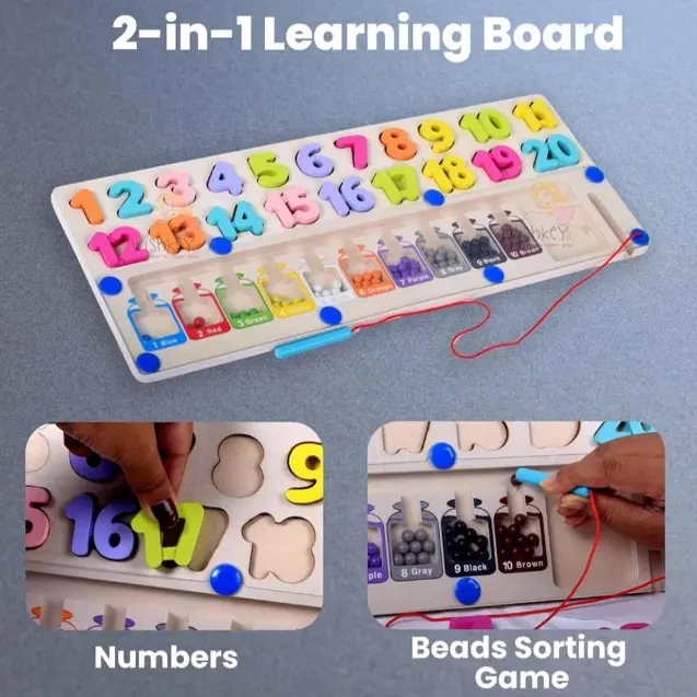 Number counter with magnetic balls for teaching numbers, 3111