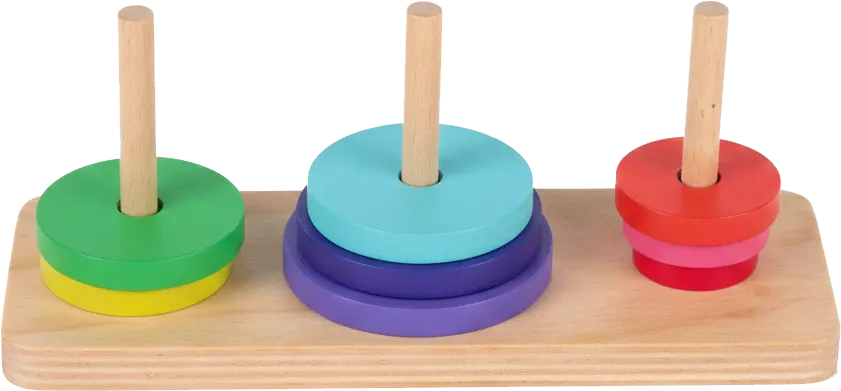 Challenge pyramid in the shape of a column of colorful rings, 2017