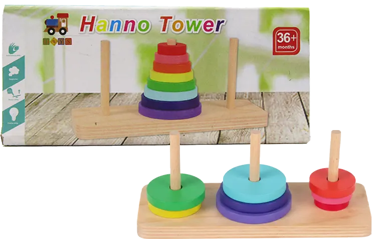 Challenge pyramid in the shape of a column of colorful rings, 2017