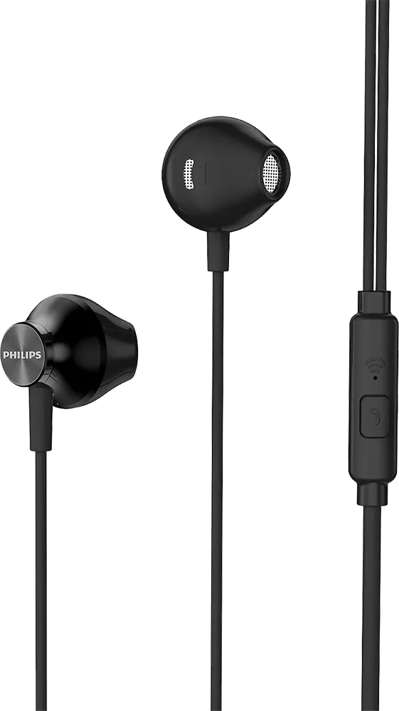 سماعة أذن سلكية فيليبس 1000 SERIES، طول 1.2 متر، موصل 3.5 مم، مكبر صوت 14.2 مم، أسود، TAUE101BK