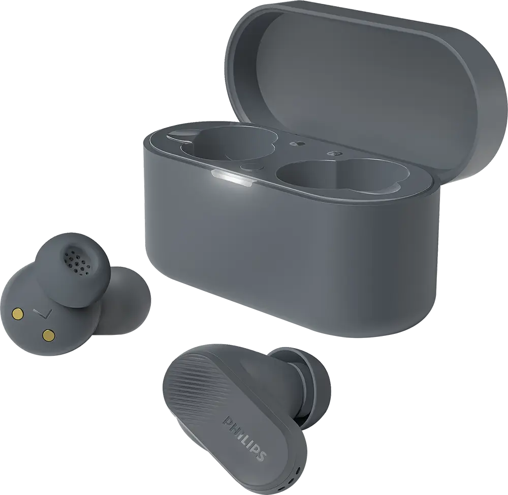 سماعات أذن لاسلكية من سلسلة فيليبس 3000، بلوتوث 5.3، مقاومة للماء IPX4، ANC-ENC، رمادي، TAT3509GY-97