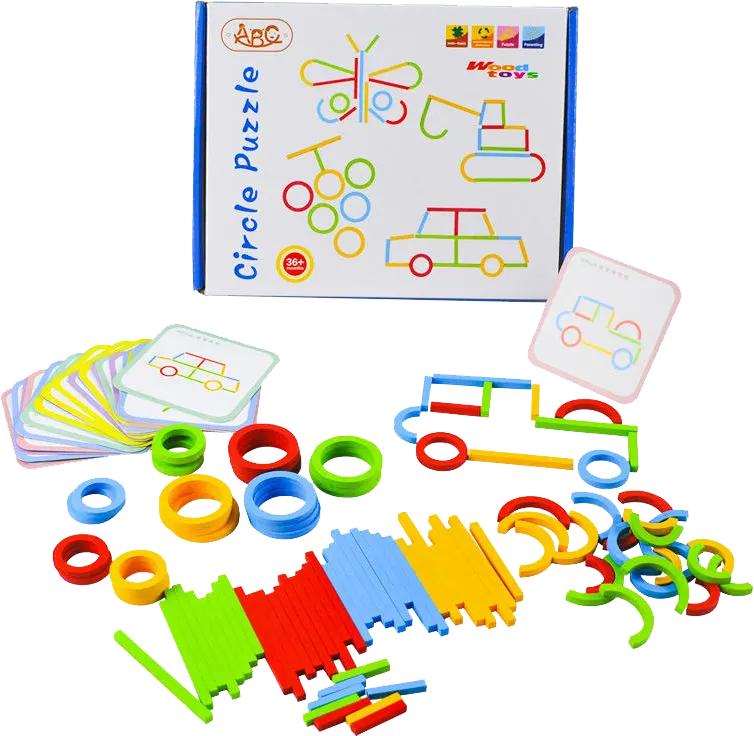 Wooden shapes with matching cards, 3023
