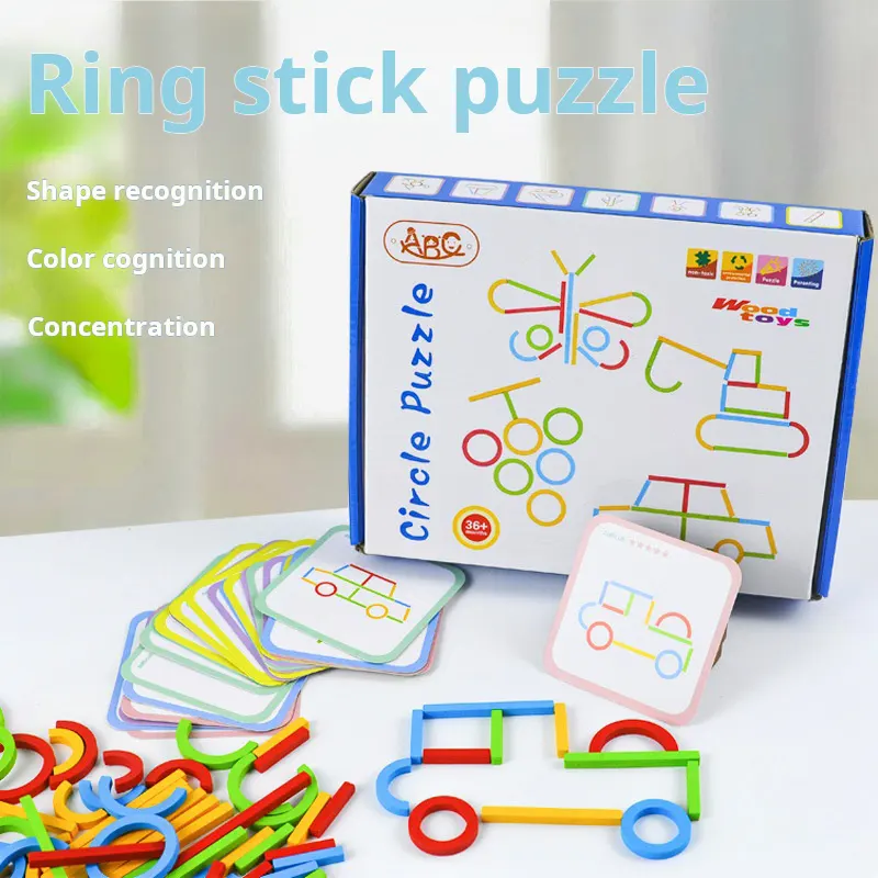 Wooden shapes with matching cards, 3023