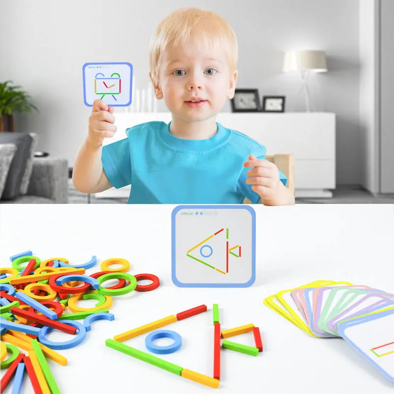 Wooden shapes with matching cards, 3023