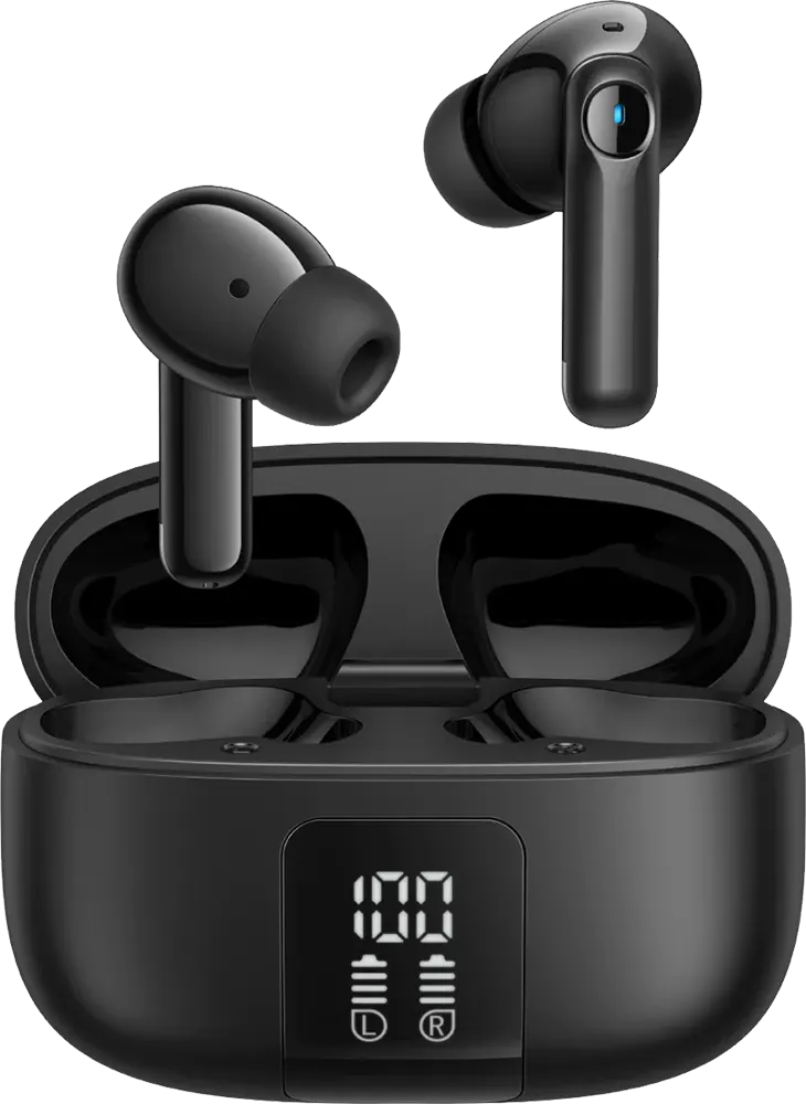 سماعات أذن لاسلكية حقيقية من جوي روم فن بودز FN3، ANC-ENC، بلوتوث 5.4، بطارية 350 مللي أمبير-ساعة، 4 ميكروفونات، أسود، JR-FN3