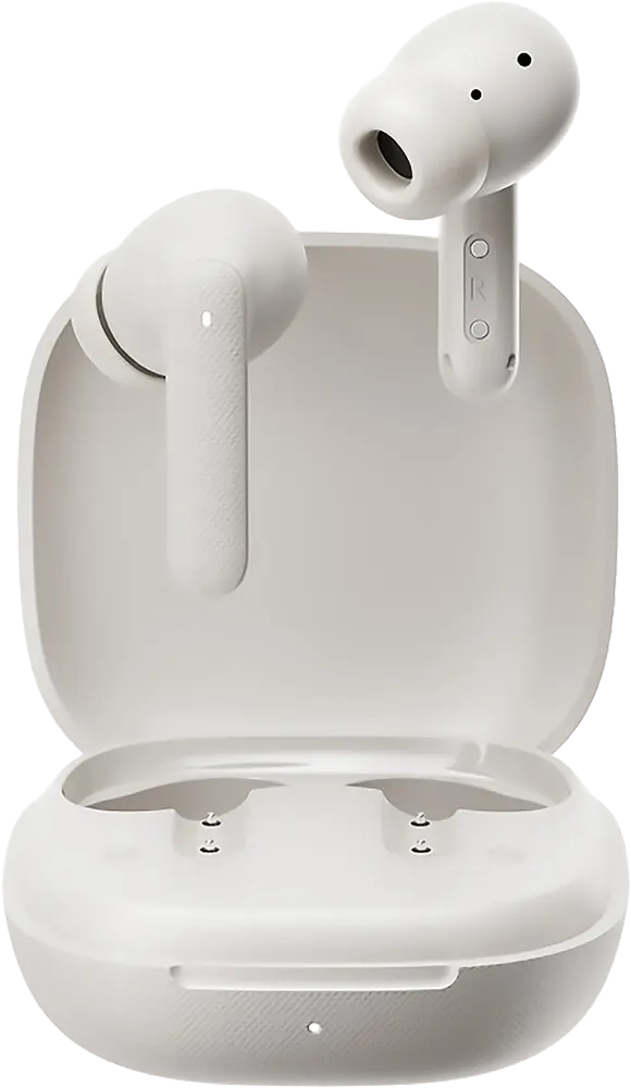 سماعة اذن لاسلكية كيو سي واي T43، بلوتوث 5.3، ENC، وقت تشغيل 35 ساعة، أبيض، BH24QT43A