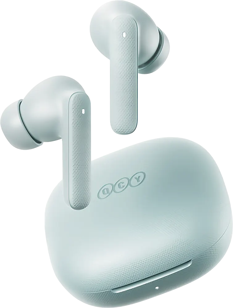 سماعة اذن لاسلكية كيو سي واي T43، بلوتوث 5.3، ENC، وقت تشغيل 35 ساعة، أزرق فاتح، BH24QT43A