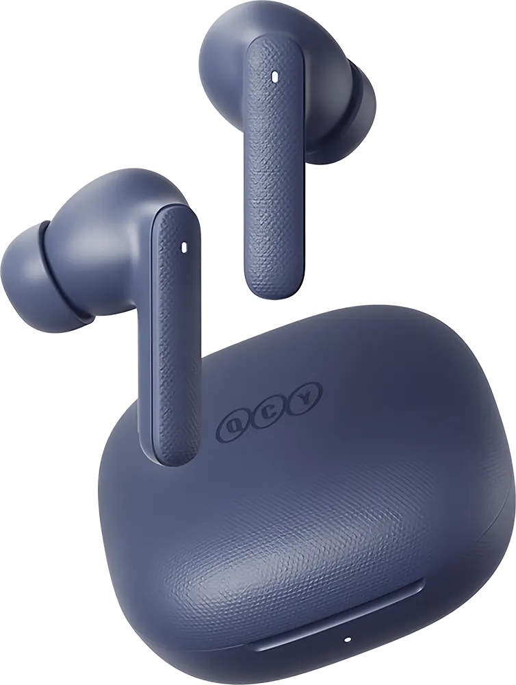 سماعة اذن لاسلكية كيو سي واي T43، بلوتوث 5.3، ENC، وقت تشغيل 35 ساعة، أزرق غامق، BH24QT43A