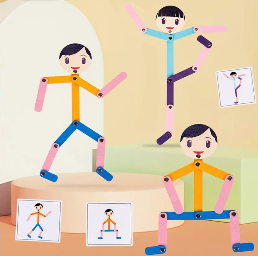 Wooden mannequin with cards for designing shapes, 3013