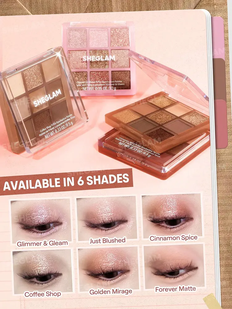 Sheglam 9 Pan Eyeshadow Palette, Just Blushed