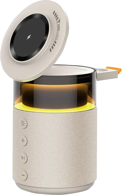 Richie 5-in-1 Speaker, Bluetooth 5.3, Wireless Charging Support, 15W, LED Light, Phone Holder, RCW-51