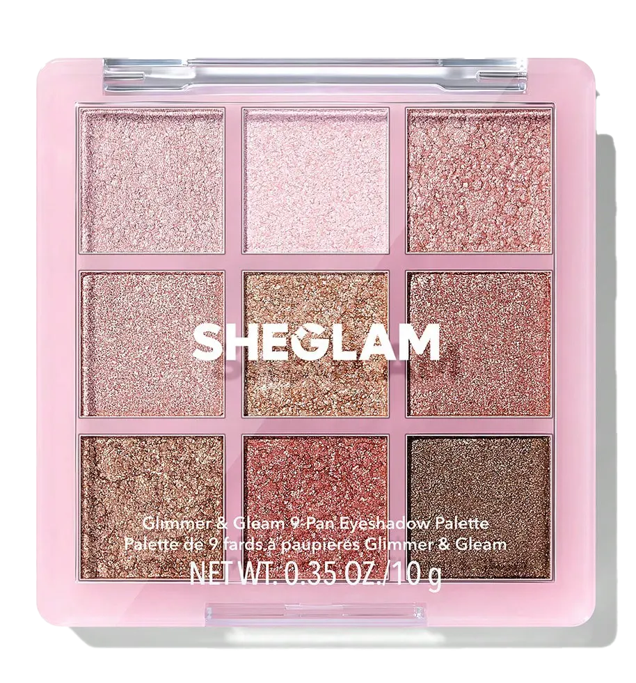 Sheglam 9 Pan Eyeshadow Palette, Glimmer & Gleams