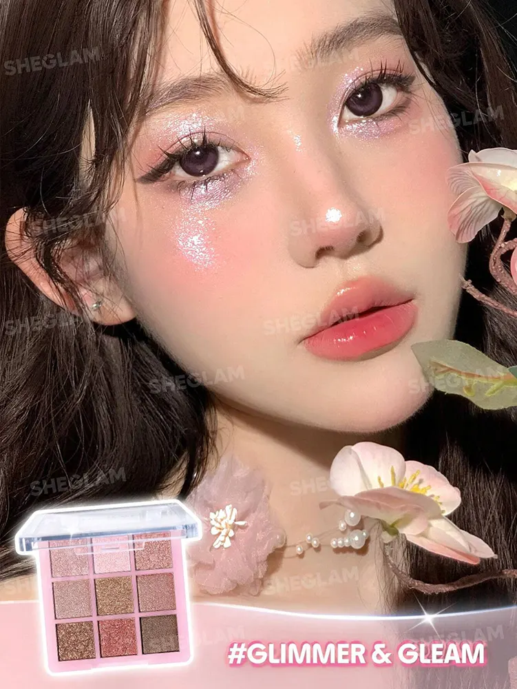 Sheglam 9 Pan Eyeshadow Palette, Glimmer & Gleams