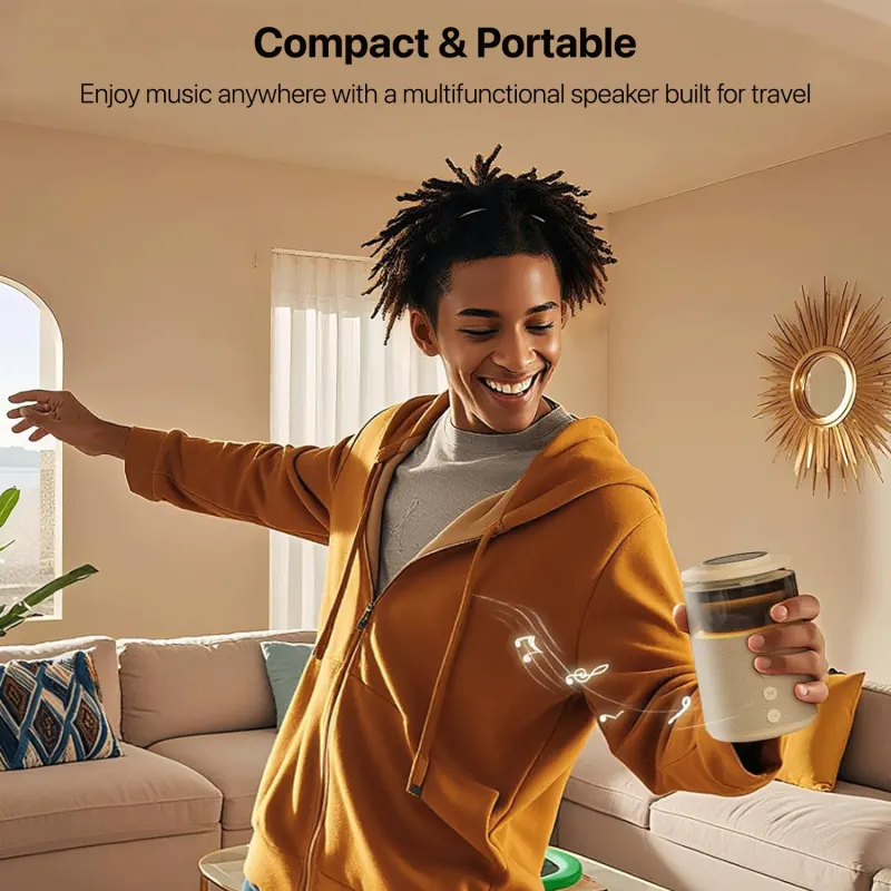 Richie 5-in-1 Speaker, Bluetooth 5.3, Wireless Charging Support, 15W, LED Light, Phone Holder, RCW-51