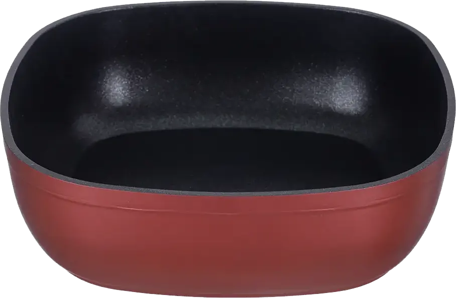 طقم حلل تيتانيوم سافلون، 13 قطعة، مربع الشكل، بيد عازلة، لون أحمر