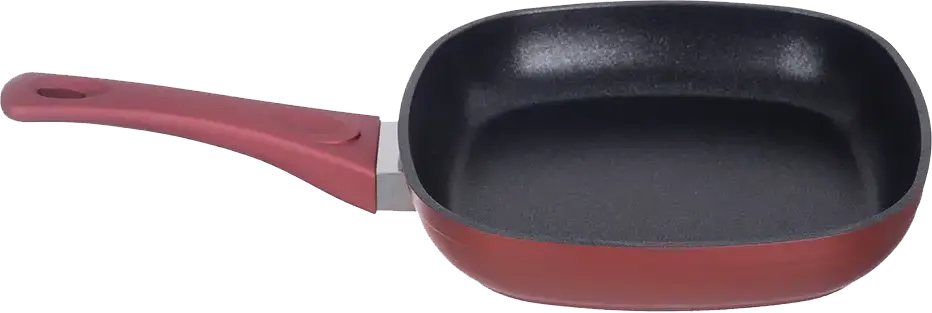 طقم حلل تيتانيوم سافلون، 13 قطعة، مربع الشكل، بيد عازلة، لون أحمر