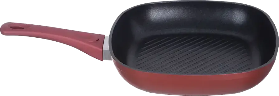 طقم حلل تيتانيوم سافلون، 13 قطعة، مربع الشكل، بيد عازلة، لون أحمر