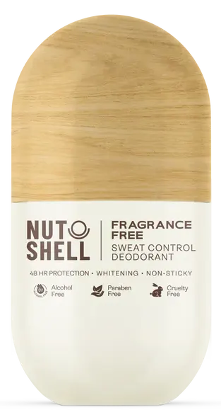 Nutshell Fragrance Free Sweat Control Deodorant, 50 Ml