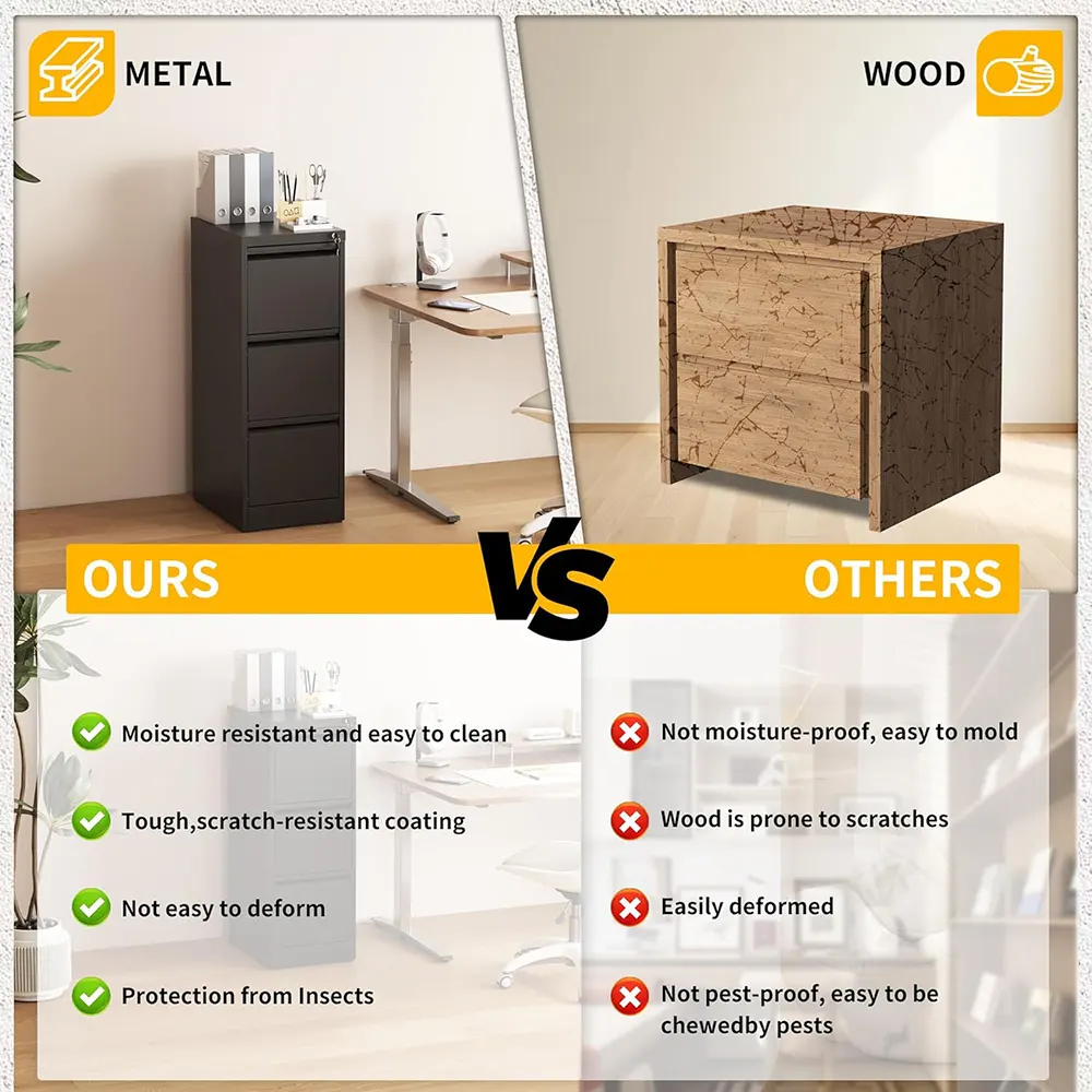 Shannon filing cabinet, 3 drawers, metal, gray