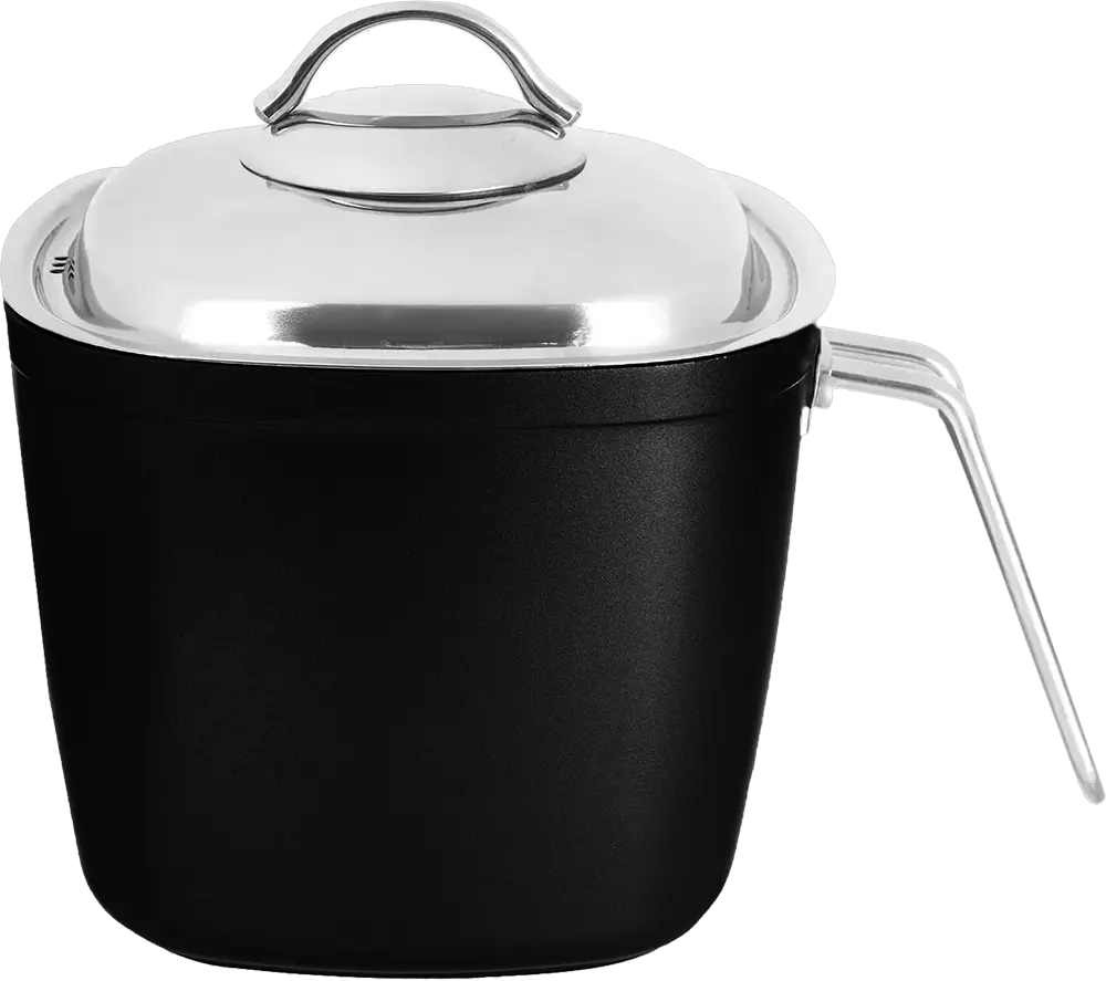 Saflon Titanium Cookware Set, 15-piece, Square Shape, Steel Handle, Black Color