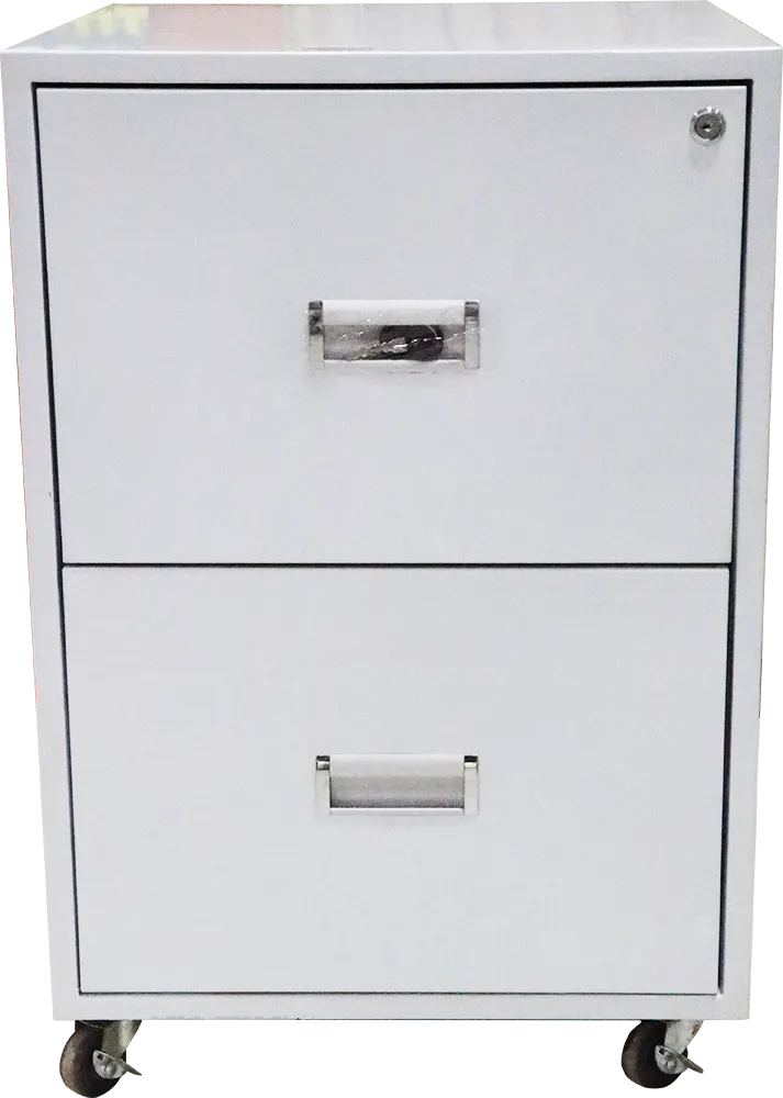 Shannon Metal Icon Filing Cabinet, 2 Drawers, Metal, White