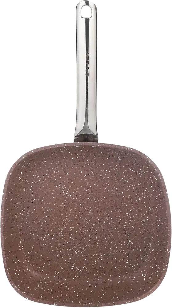 Saflon Granite Cookware Set, 13 Pieces, Round Shape, Stainless Steel Handles, Brown