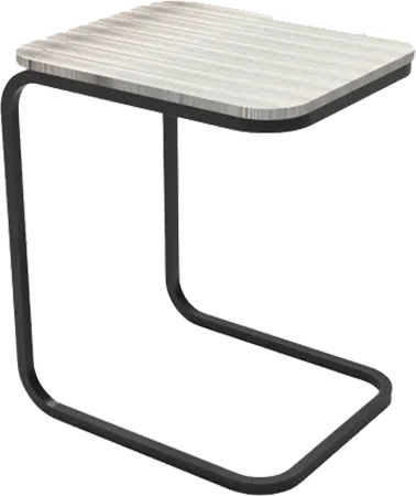 C-shaped table, beige