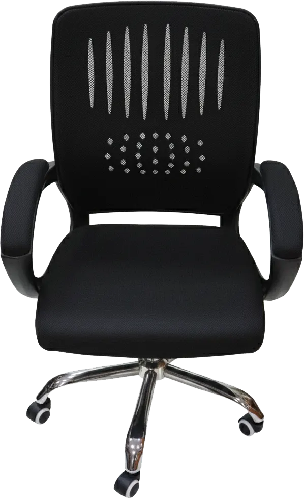 كرسي مكتب هيدروليك، ظهر شبك، اسود