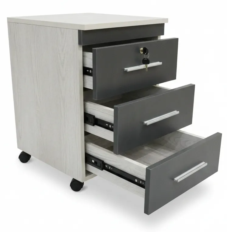 Wooden chest of drawers, 3 drawers, 40*40 cm, with wheels, DU03