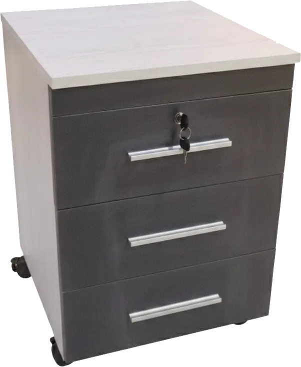 Wooden chest of drawers, 3 drawers, 40*40 cm, with wheels, DU03