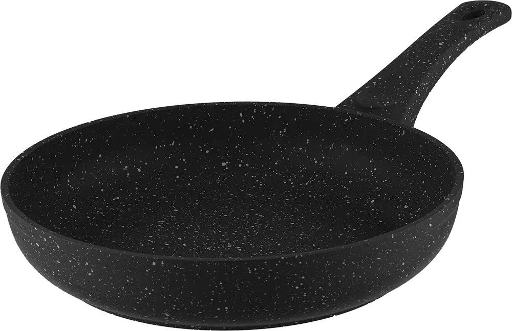 Saflon Granite Frying Pan, Size 24, Round Shape, Black Color