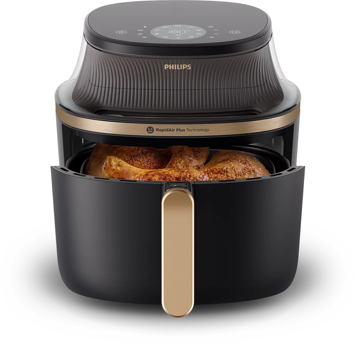 قلاية هوائية فيليبس، 1700 وات، 6.2 لتر، تحكم ديجيتال، 16 وظيفة، تقنية RapidAir Plus، أسود، NA332-00 (بضمان راية )