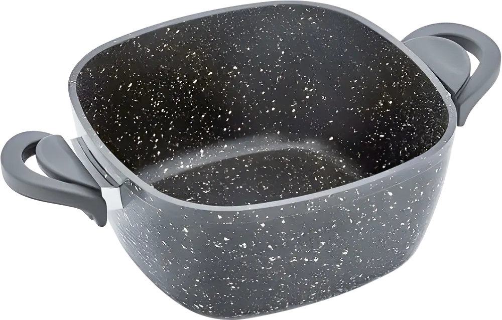 Saflon Granite Pot, Size 18, Square Shape, Gray