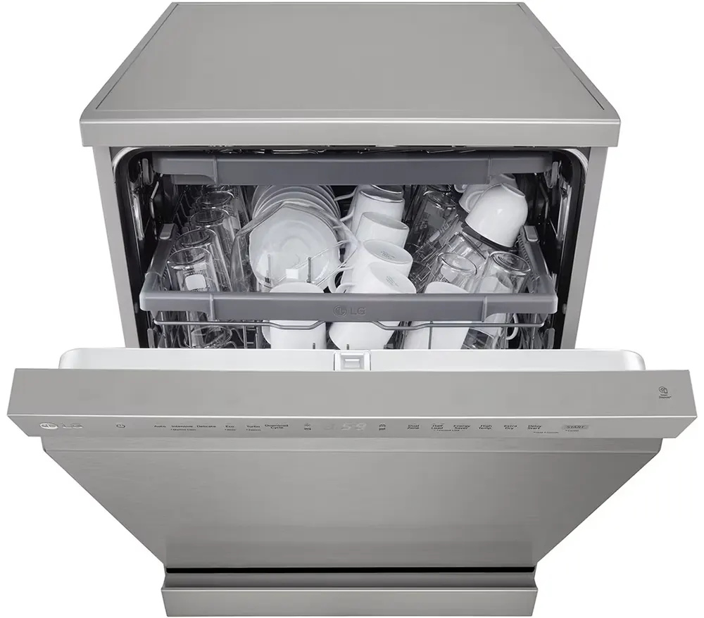 غسالة اطباق إل جي، 14 فرد، 8 برامج، انفرتر، خاصية QuadWash، شاشة ديجيتال، خاصية الفتح التلقائي للباب، واي فاي، سيلفر، DFC513FVE