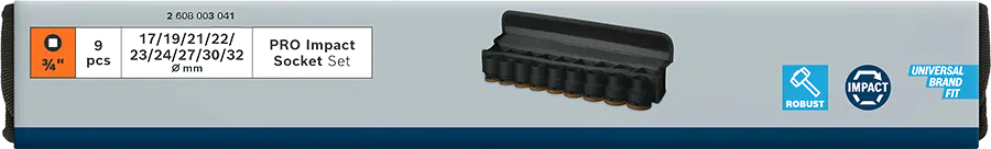 Bosch Pro Impact Bit Set, 39-17mm, 9 Pieces, 2 608 003 041