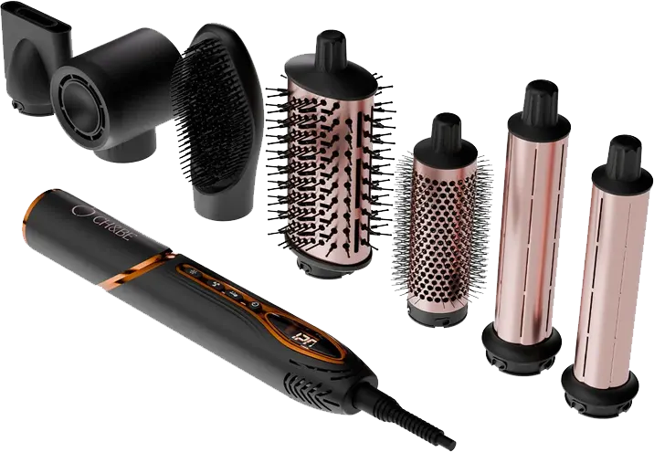 Cherry & Berry Premium 7-in-1 Hair Styler, 1400 Watts, Black