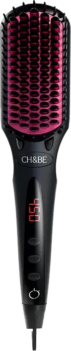 Cherry & Berry Electric Hair Straightening Brush, up to 230°, tourmaline ceramic bristles, dual ion generator, black