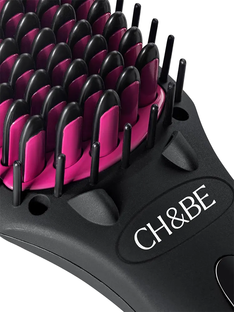 Cherry & Berry Electric Hair Straightening Brush, up to 230°, tourmaline ceramic bristles, dual ion generator, black