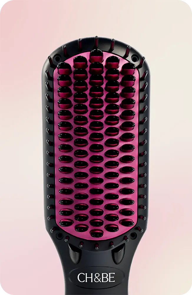 Cherry & Berry Electric Hair Straightening Brush, up to 230°, tourmaline ceramic bristles, dual ion generator, black