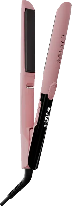 Cherry & Berry Slim Ceramic Straightener, Ceramic Plates, 5 Temperature Settings up to 260°C, Pink