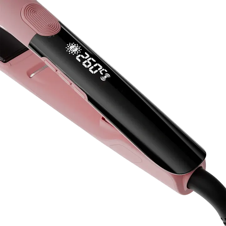 Cherry & Berry Slim Ceramic Straightener, Ceramic Plates, 5 Temperature Settings up to 260°C, Pink